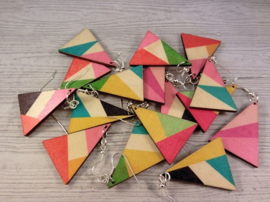 Dreieck Ohrringe geometrisch bunt